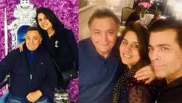 Karan Johar Gives The 'Tightest Hug And Longest Kiss' To Rishi Kapoor And Neetu Kapoor In New York