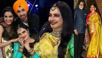Rekha Couldn't Stop Blushing When A Contestant Introduced Himself As Amitabh Bachchan [VIDEO]