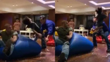Salman Khan Has A Gala Time Playing On Bean Bags With Nephews At Sohail Khan's Son's Birthday