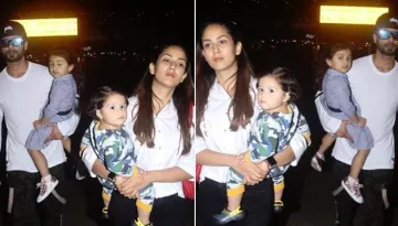 Shahid Kapoor And Mira Rajput Kapoor Twin In White As They Return From Delhi With Kids, Misha-Zain