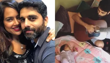 Sameera Reddy's Husband, Akshai Varde Is The Daddy Cool Of Tinseltown, Plays Guitar For His Girl