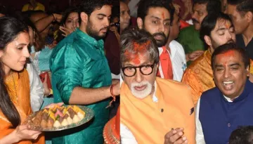 Shloka Mehta And Akash Ambani Visit Lalbaugcha Raja; Mukesh, Anant, Abhishek And Amitabh Also Join