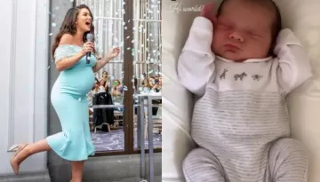 Amy Jackson Takes Her 2-Days Old Son, Andreas For His First Outing, Both Of Them Twin In White