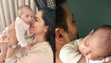 Shikha Singh Cuddles With Her Baby Girl, Alayna And Hubby, Karan Shah In The Perfect Family Picture
