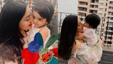 Tara Jay Bhanushali Loves Mommy, Mahhi Vij's Lipstick, Tries To Eat It As She Gives A Peck