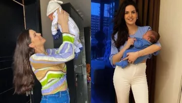 Natasa Stankovic Enjoys Talking To Baby Agastya, He Looks Cute Trying To Pinch Her Nose [Video]