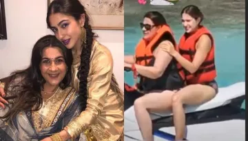 Sara Ali Khan And Amrita Singh Look Adorable As They Take Ride On A Water-Scooter