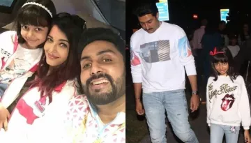 Aaradhya Bachchan Twins In White With Daddy, Abhishek Bachchan For A Family Dinner Date