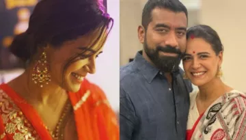 Mona Singh Looks Stunning, Breaks Her First Karwa Chauth Fast By Looking At Husband, Shyam's Face