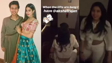 Janhvi Kapoor Gets A Piggyback Ride From Her Once Rumoured Beau, Akshat Ranjan 'When Lifts Are Busy'