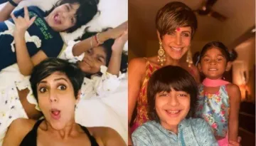 Mandira Bedi Takes Her Son, Vir And Adopted Daughter, Tara For A Staycation, Twins With Them