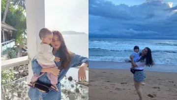 Mahhi Vij Shares Cute Pictures Of Tara Playing At Beach In A Superman T-Shirt With Sister, Khushi