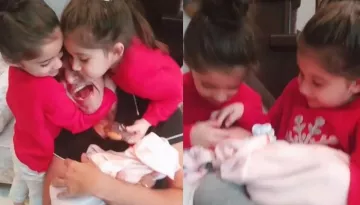 Karanvir Bohra And Teejay Sidhu's Twins, Bella And Vienna Cannot Stop Adoring Newborn Sister [VIDEO]