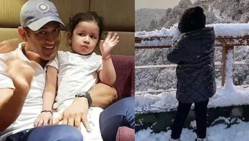 MS Dhoni's Daughter, Ziva Singh Dhoni Enjoys Her First Snowfall Experience, Makes Snowman