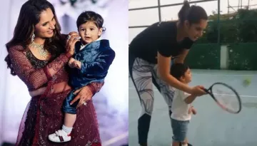 Sania Mirza's Son, Izhaan Follows His Mommy's Footsteps As He Plays Tennis For The First Time