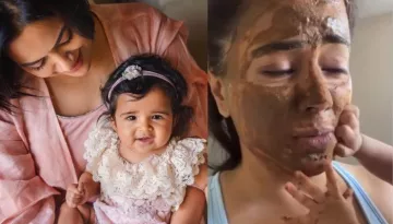 Sameera Reddy's Daughter, Nyra Is In Love With Her New Face Mask, Gives Her A Face Massage