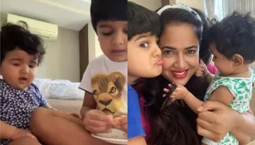 Sameera Reddy's 5-Year-Old Son, Hans Feeds His 10-Month-Old Sister, Nyra, Performs His Brother Duty