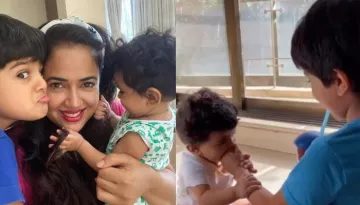 Sameera Reddy's Son, Hans Running Away From His Little Sister, Nyra Is Every Brother Ever