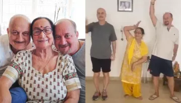 Anupam Kher And Raju Kher's Mother Steals The Limelight As The Trio Dances On Trending Tune [VIDEO]