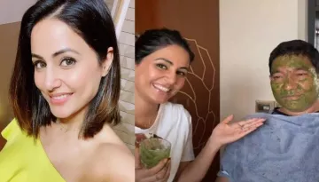 Hina Khan Does Face Mask Experiment On Her Father And His Expressions Are Hillarious