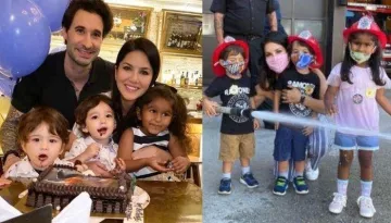 Sunny Leone Takes Her Kids, Nisha, Noah, And Asher To Fire House To Teach Them Fire Safety [Videos]