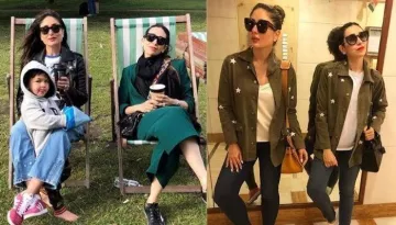 Karisma Kapoor Twins With Sister, Kareena Kapoor Khan In Big Sunglasses For Their Sea Selfie