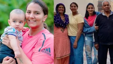 Geeta Phogat's Son Arjun Saroha Looks Adorable Posing With His Nanu-Nani In Phogat's Family Pictures