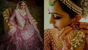 Falguni Shane Peacock Bride Wore A 3D Magenta 'Lehenga', Flaunted Smokey Eyes On Her Wedding