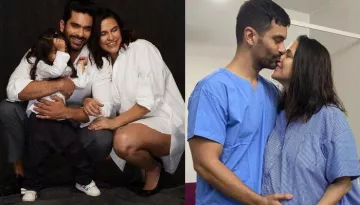 Neha Dhupia Hides Her Baby Boy's Face While Leaving Hospital, Angad Bedi Shares FIRST Glimpse Of Him