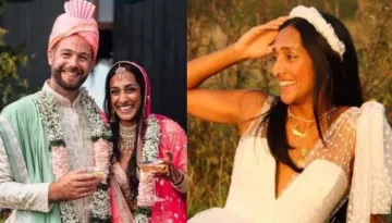 Bride Switched From An Ombre Pink 'Lehenga' To A Gorgeous White Dress For Her Anglo-Indian Wedding
