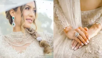 The Bride Donned A White Embroidered Lehenga, By Falguni Shane Peacock, On Her Hindu Wedding