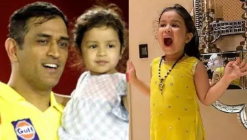 When MS Dhoni's Daughter, Ziva Wore A Pink-Coloured Saree, Her Smile From The Veil Melted Hearts