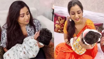 Shreya Ghoshal Twins With Her 5 Months Old Son, Devyaan In Blue For His First Diwali Celebration