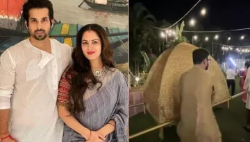 Puja Banerjee Enters The 'Mandap' In A 'Palki', Kunal Verma Rides The 'Ghodi' In A Green 'Sherwani'