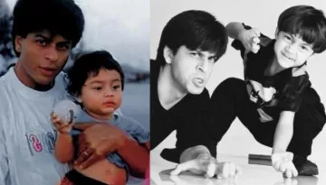 Unseen Childhood Picture Of Aryan Khan With Shah Rukh Khan As They Appear On The Cover Of A Magazine