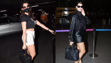 Nora Fatehi Amps Up Her Airport Look With All-Black Attire, Her Rs. 2 Lakhs LV Bag Caught Attention