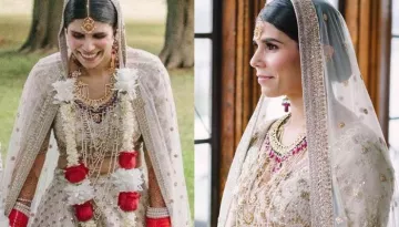 This NRI Christian Bride Chose An Ivory Lehenga From Sabyasachi Mukherjee For Her Hindu Wedding
