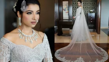 Fashion Designer Bride Wore An Embroidered Dress, Paired It With A Princess-Cut Veil At Her 'Nikah'