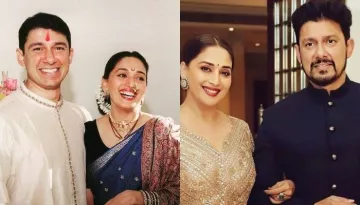 Madhuri Dixit And Sriram Nene's Old Photo With Their Baby Boys Arin And Ryan From Their Anniversary
