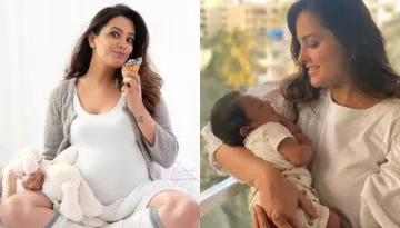 Anita Hassanandani Happily Flaunts Her Post-Delivery Weight In A Flowy Dress, Holding Her Son Aaravv