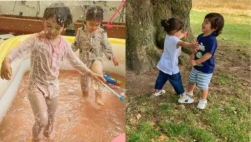 Taimur Ali Khan Plays Holi With His Little Sister, Inaaya Naumi Kemmu, Mommy, Kareena Shares Video