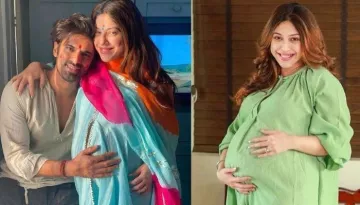 Mohit Malik Kisses Pregnant Wife, Aditi Shirwaikar Malik's Full-Grown Baby Bump, Twinning In White