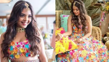 Bride Wore A 3D-Floral Lehenga For Her Mehendi Ceremony Which Took 2000 Jobs Hours To Be Made