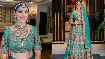 Sabyasachi Bride Wore A Fully Embroidered Sea-Green 'Lehenga' Breaking Barriers Of The Red Look