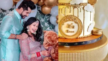 Kishwer Merchantt And Suyyash Rai Cut Hot Air Balloon Themed Baby Shower Cake To Mark New Beginnings