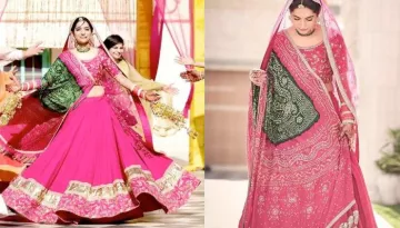 This Sabyasachi Bride Wore A Gorgeous Rani Pink Lehenga With A Unique Rajasthani Style Dupatta