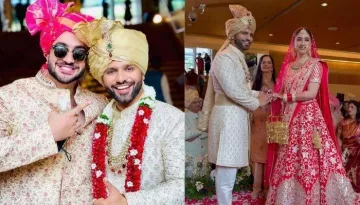 Aly Goni Performs The Role Of A Perfect Groomsmen, Protects Rahul Vaidya's Shoes At 'Jaimala'