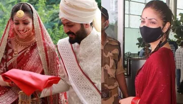 Yami Gautam Yet Again Channels Her New Bride Look, Dons A Pretty Red Suit With Red 'Bindi'
