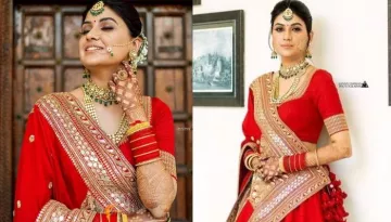 Sabyasachi Bride Created A New Trend By Opting For A Unique Red Lehenga With No Heavy Detailing