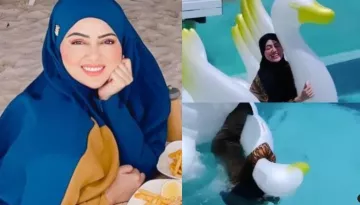 Sana Khan's Husband, Anas Saiyad Captures Her Hilarious Fall In The Pool, Video Inside